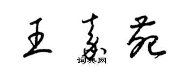 梁錦英王嘉苑草書個性簽名怎么寫