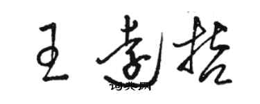 駱恆光王遠哲草書個性簽名怎么寫