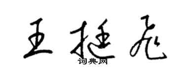 梁錦英王挺飛草書個性簽名怎么寫