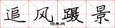 袁強追風躡景楷書怎么寫