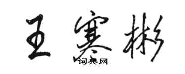 駱恆光王寒彬行書個性簽名怎么寫