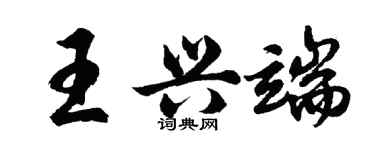 胡問遂王興端行書個性簽名怎么寫