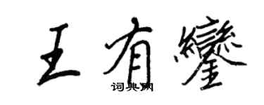 王正良王有鑾行書個性簽名怎么寫