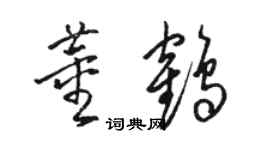 駱恆光董鶴草書個性簽名怎么寫