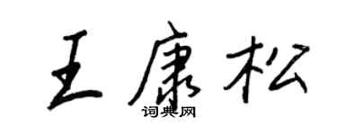 王正良王康松行書個性簽名怎么寫
