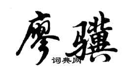 胡問遂廖驥行書個性簽名怎么寫