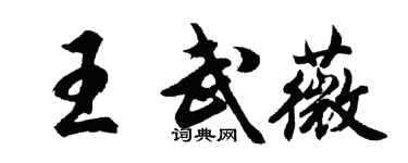 胡問遂王武薇行書個性簽名怎么寫