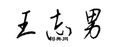 王正良王志男行書個性簽名怎么寫
