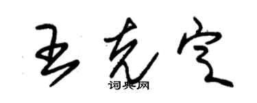 朱錫榮王克定草書個性簽名怎么寫