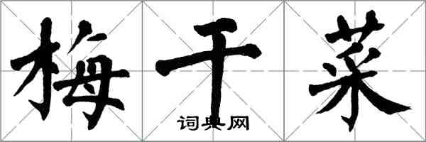 翁闓運梅乾菜楷書怎么寫