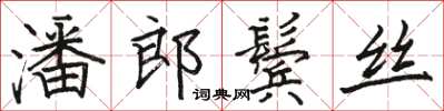 駱恆光潘郎鬢絲楷書怎么寫