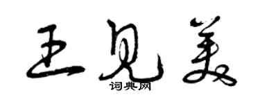 曾慶福王見美草書個性簽名怎么寫