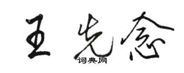 駱恆光王先念行書個性簽名怎么寫