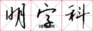 明字科怎么寫好看
