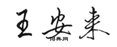 駱恆光王安來行書個性簽名怎么寫