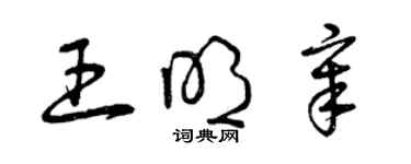 曾慶福王明章草書個性簽名怎么寫