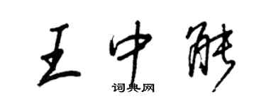 王正良王中能行書個性簽名怎么寫