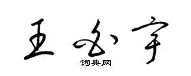 梁錦英王白宇草書個性簽名怎么寫