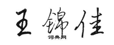 駱恆光王錦佳行書個性簽名怎么寫