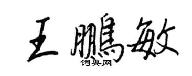 王正良王鵬敏行書個性簽名怎么寫