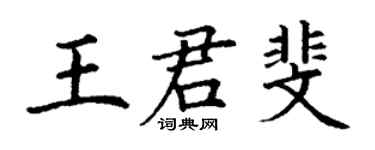 丁謙王君斐楷書個性簽名怎么寫