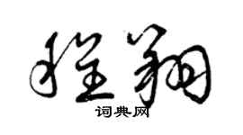 曾慶福程翔草書個性簽名怎么寫