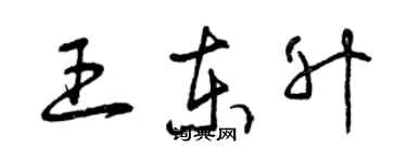 曾慶福王東升草書個性簽名怎么寫