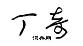 朱錫榮丁奇草書個性簽名怎么寫