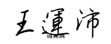 王正良王運沛行書個性簽名怎么寫
