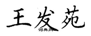 丁謙王發苑楷書個性簽名怎么寫