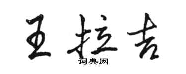 駱恆光王拉吉行書個性簽名怎么寫