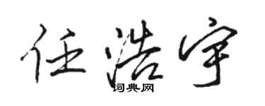 駱恆光任浩宇行書個性簽名怎么寫