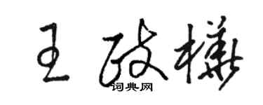 駱恆光王政樺草書個性簽名怎么寫