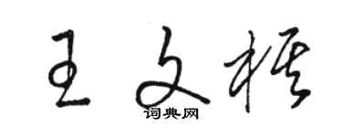 駱恆光王文棋草書個性簽名怎么寫