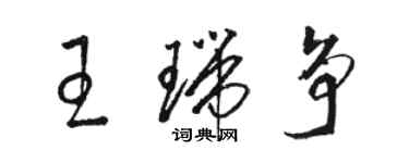 駱恆光王瑞爭草書個性簽名怎么寫