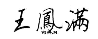 王正良王鳳滿行書個性簽名怎么寫