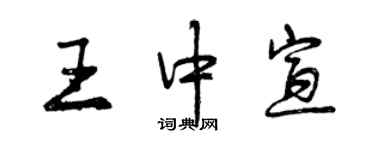 曾慶福王中宣行書個性簽名怎么寫