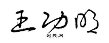 曾慶福王功明草書個性簽名怎么寫