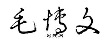 曾慶福毛博文草書個性簽名怎么寫