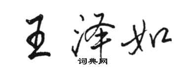 駱恆光王澤如行書個性簽名怎么寫