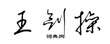 梁錦英王劍操草書個性簽名怎么寫