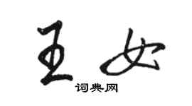 駱恆光王女行書個性簽名怎么寫