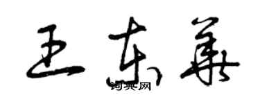 曾慶福王東華草書個性簽名怎么寫