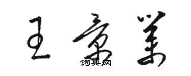 駱恆光王景業草書個性簽名怎么寫