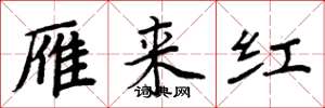 周炳元雁來紅楷書怎么寫
