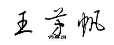 梁錦英王芳帆草書個性簽名怎么寫