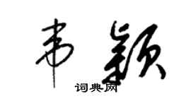 梁錦英韋穎草書個性簽名怎么寫