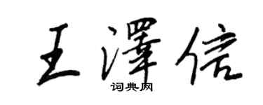 王正良王澤信行書個性簽名怎么寫