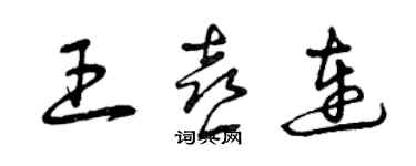 曾慶福王喜連草書個性簽名怎么寫