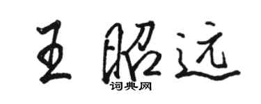駱恆光王昭遠行書個性簽名怎么寫